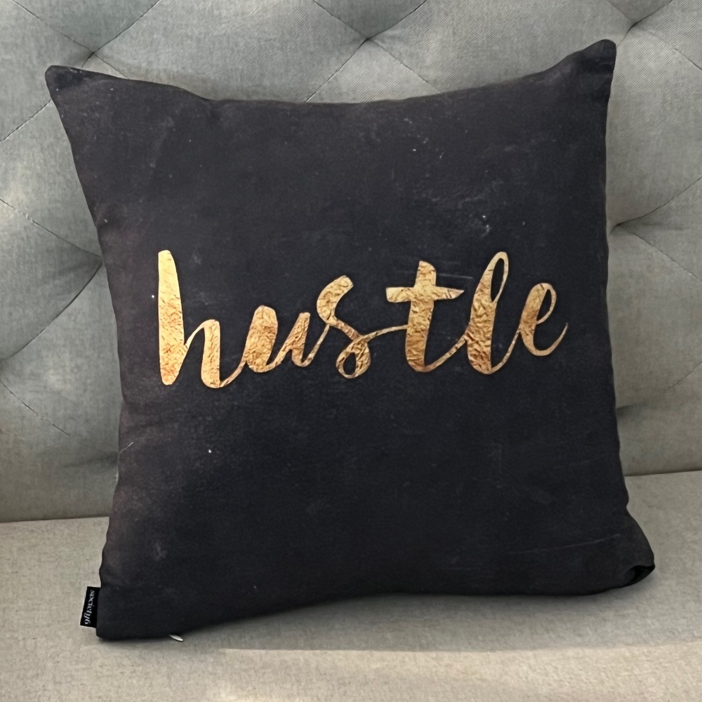 Society6 Black & Gold "Hustle" Pillow